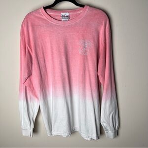 Ron Jon Shops Pink and White tie-dyed Long Sleeve Shirt pink blue and white Lrg